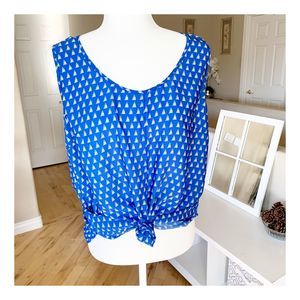 Vibrant Blue Sailboat Merona tank top Large-043